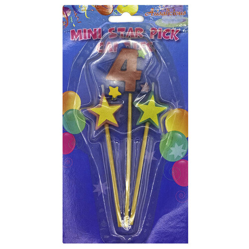 Candle - MINI Star Pick Numeral 4 (1)