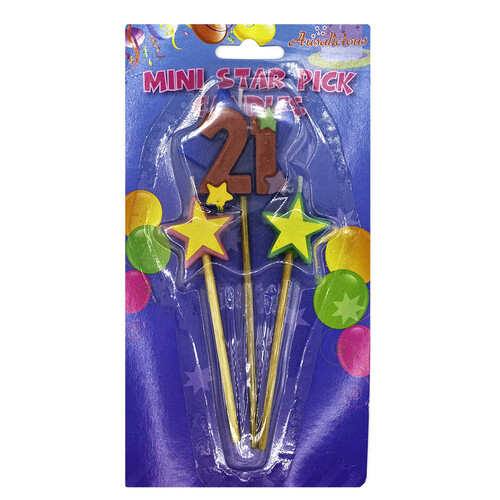 Candle - MINI Star Pick Numeral 21 (1)