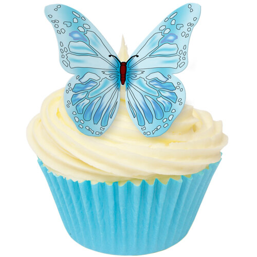 Edible Blue Wafer Butterflies (12)