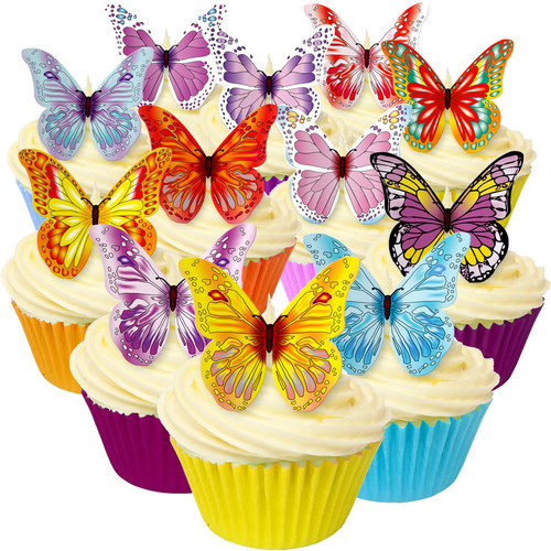 Edible Wafer Mixed Butterflies (12)