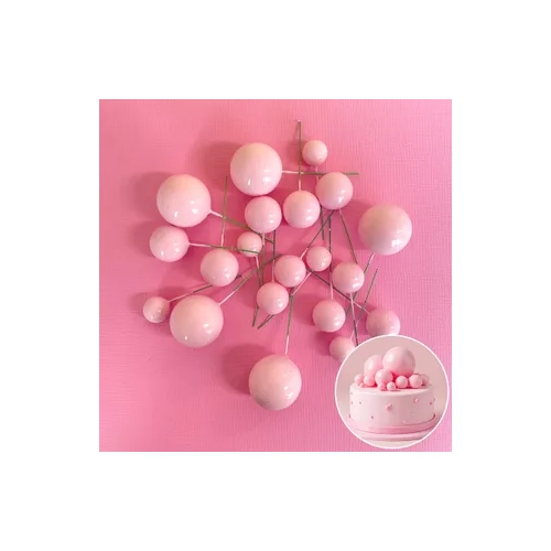 DECO FOAM BALL TOPPER | 20 PC SET -BABY PINK