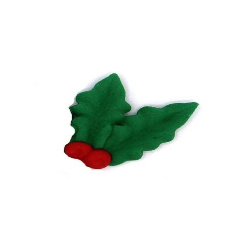 2 Prong Christmas Holly 15mm High (180)