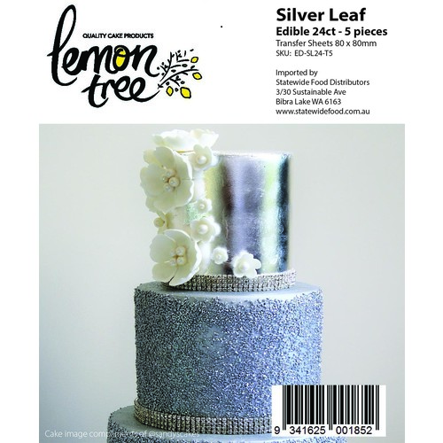 Edible Silver Leaf 24K Transfer Sheets (5)
