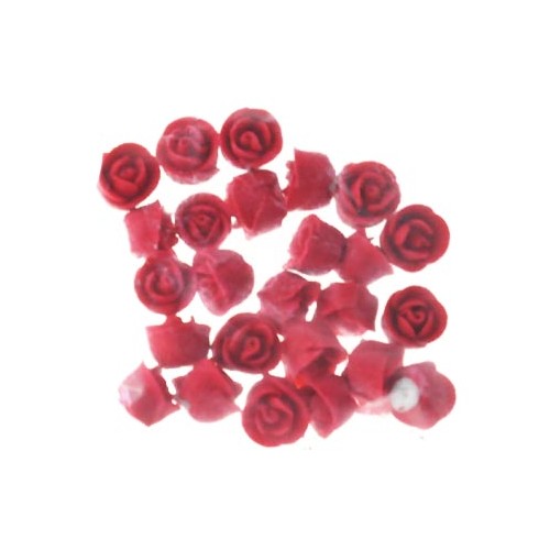 Rose  Whirl Baby Red 1.3cm Hangsell 25 pc