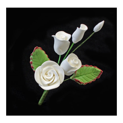 Rose Spray White 50mm Mini (1)  (SINGLES)