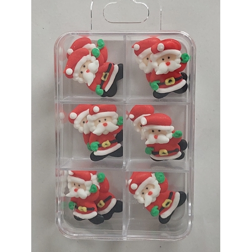  Santa Waving 25mm in Clear Reusable Hangsell Pack   (12)