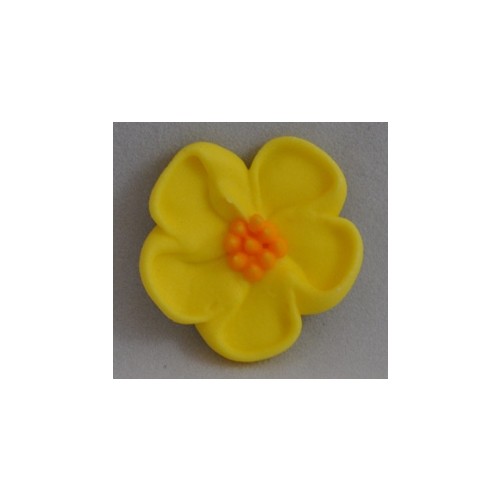 Flower 5 Petal Large Lemon 33mm (128)