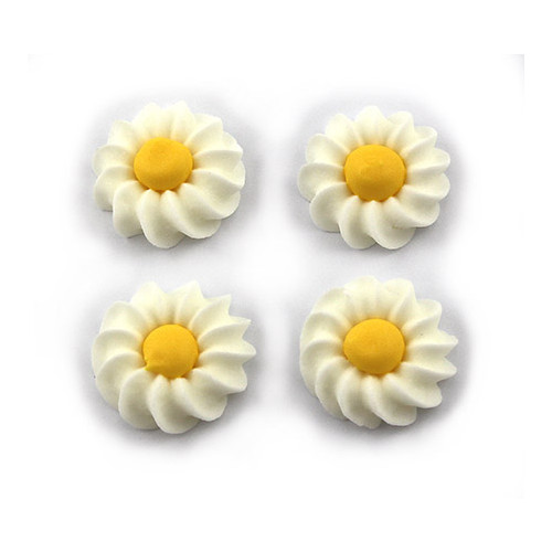 Flower Daisy Swirl 25mm White (Box 180)