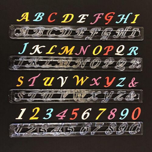 FMM Cutter Alphabet and Number Set Script Uppercase 2cm