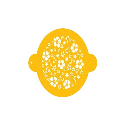 Stencil Hibiscus ROUND Top 8 inch