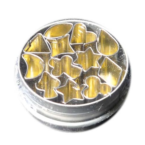 Cutter Tin Set 12pc Aspic 1cm (Small) Shapes (Ea)