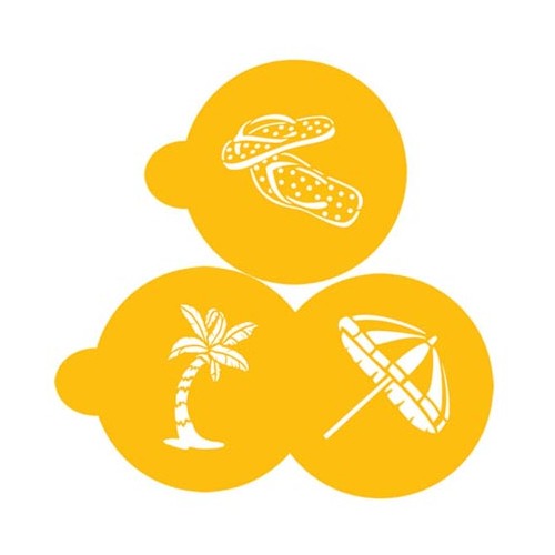 Stencil  Beach Cupcakes Set Large