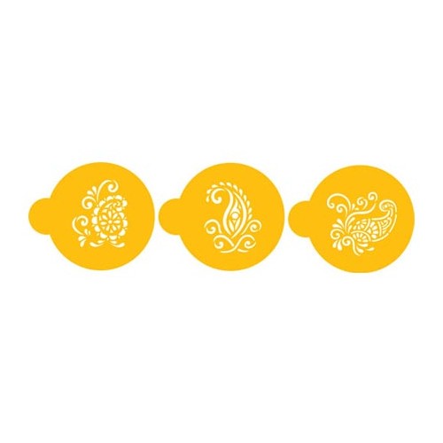 Stencil  Mini Silk Paisley Cupcake Set