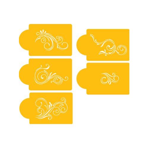 Stencil  Five Scroll Set
