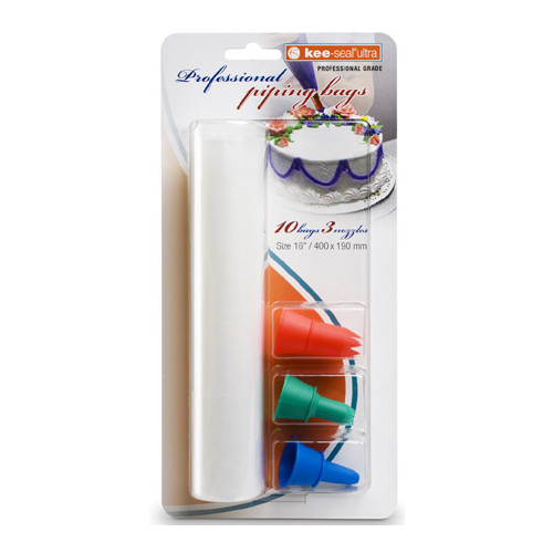 KeeSeal Ultra Piping Bags 400mm 3 Nozzles/10Bags