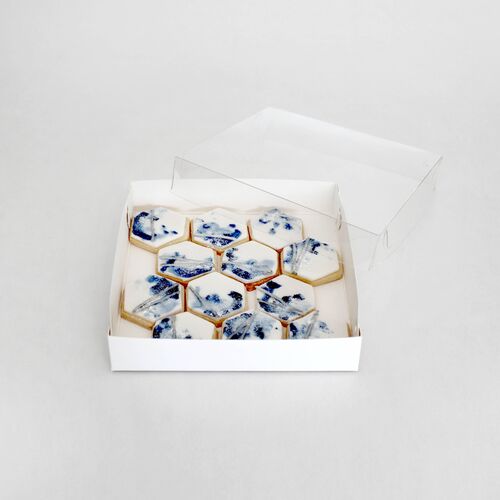 Clear Lid Biscuit Box 6x6x1in High