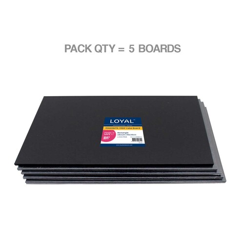 Loyal MDF Board 5mm BLACK Rectangle 12x18 inches