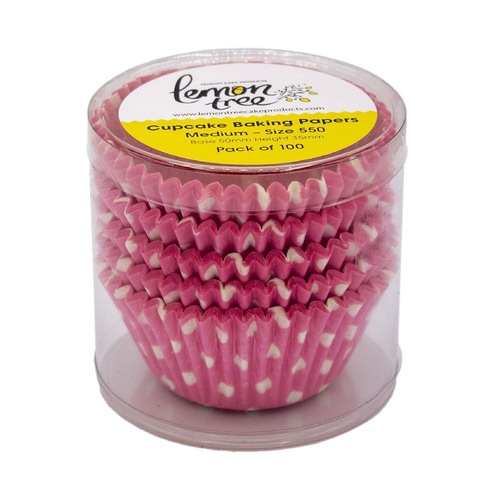 Patty Pans #550 PINK POLKA DOT 100pc