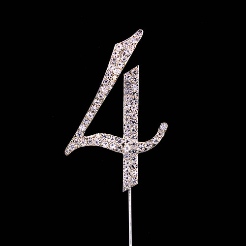 Bling Diamante 7cm Number 4
