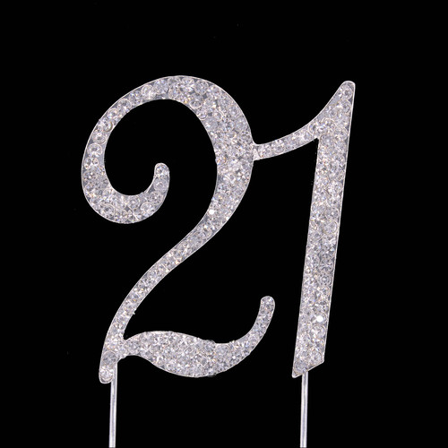 Bling Diamante 7cm Number 21