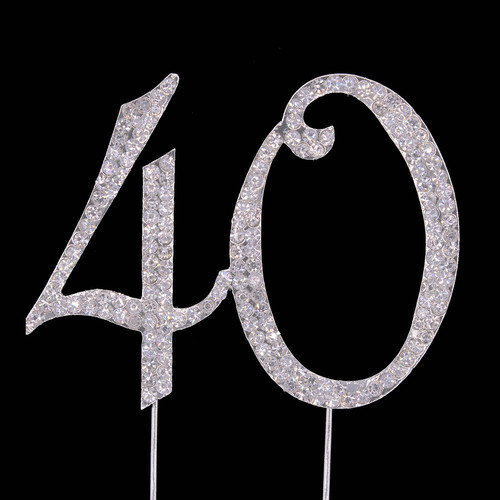 Bling Diamante 7cm Number 40
