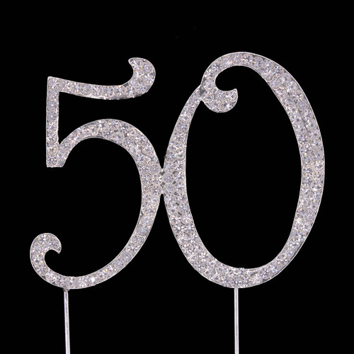 Bling Diamante 7cm Number 50