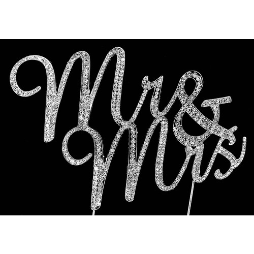 Bling Diamante 11.5cm Mr & Mrs