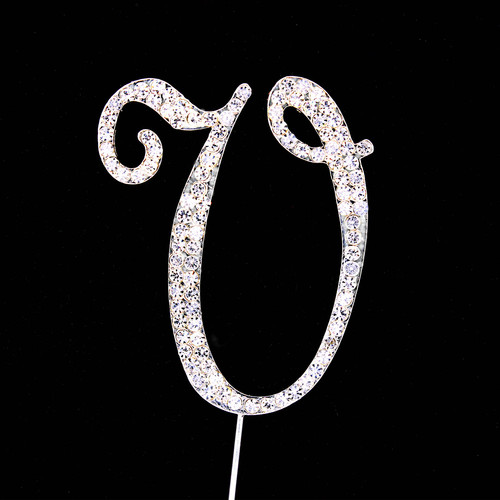 Bling Diamante 7cm Letter V
