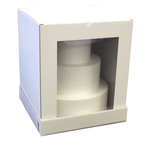 Cake Box Tall 14x14x16" Front Window E-Flute Board