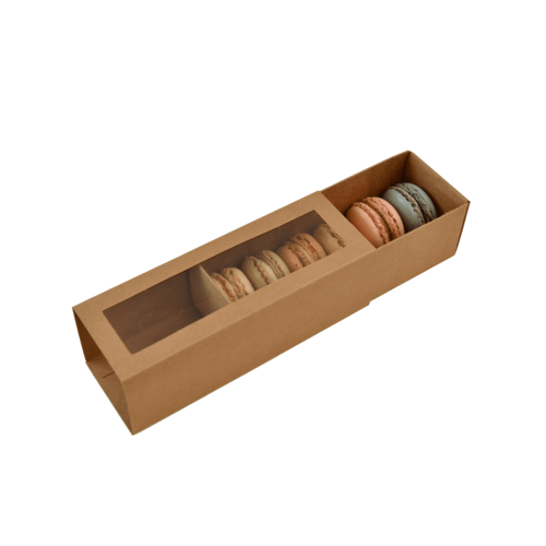 6 Macaron Box - Large Macarons - Kraft Brown