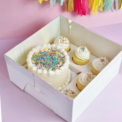 White Bento Box 5 Hole