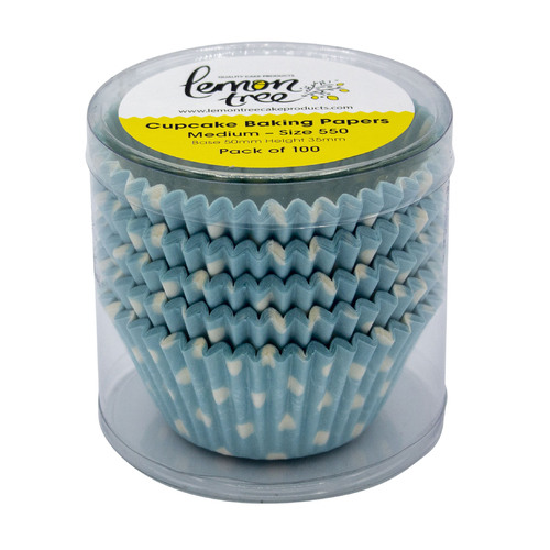 Patty Pans #550 BLUE POLKA DOT 100pc