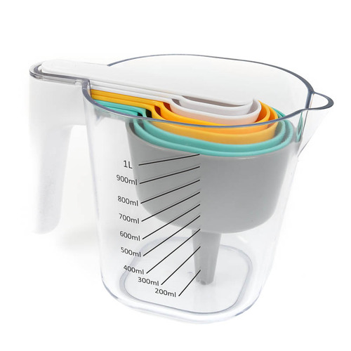 Jug with Nesting Measuring Cups and Funnel