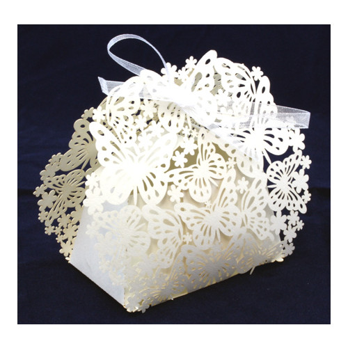 Gift Box  Butterfly and Flower White (10)